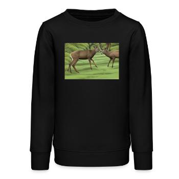 Hirsche Hirsche - Teenager Organic Sweatshirt Mini Changer von Stanley/Stella - Schwarz - Vorne - AI Model Teenager Male light (155cm)