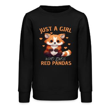 Nur ein Mädchen, das den Roten Panda liebt - Teenager Organic Sweatshirt Mini Changer von Stanley/Stella - Schwarz - Vorne - AI Model Teenager Male light (155cm)