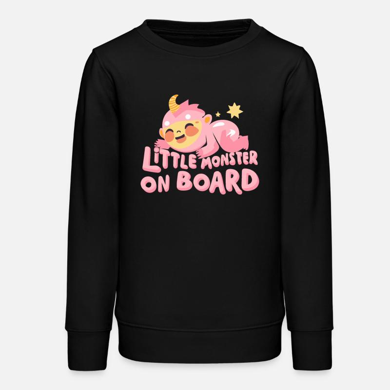 Motif Petit Monstre - Sweat ado bio Stanley/Stella - noir
