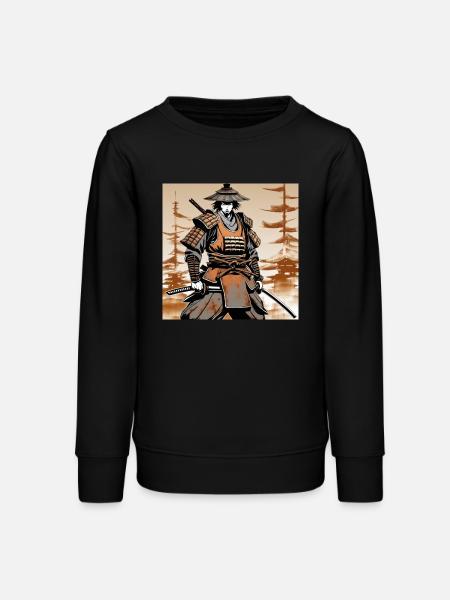 Samurai im Ocker-Rüstungsstil - Teenager Organic Sweatshirt Mini Changer von Stanley/Stella - Schwarz