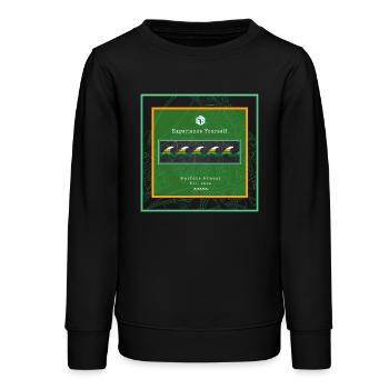 Surf Design Wellen Logo - Teenager Organic Sweatshirt Mini Changer von Stanley/Stella - Schwarz - Vorne - AI Model Teenager Male light (155cm)