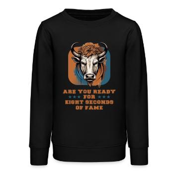 Bull Rider - Teens Organic Sweatshirt by Stanley/Stella - black - Front - AI Model Teenager Male light (155cm)