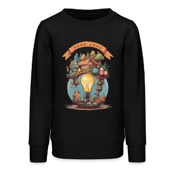 Nerd Land - Teenager Organic Sweatshirt Mini Changer von Stanley/Stella - Schwarz - Vorne - AI Model Teenager Male light (155cm)