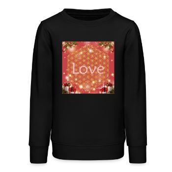 Blume des Lebens Liebe Weihnachten Geschenke - Teenager Organic Sweatshirt Mini Changer von Stanley/Stella - Schwarz - Vorne - AI Model Teenager Male light (155cm)