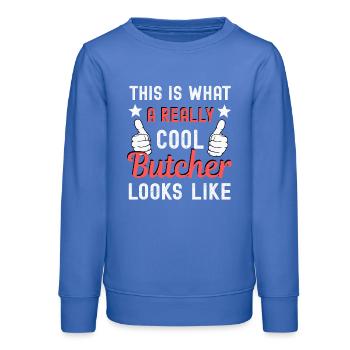 Metzger Metzgerin - Teenager Organic Sweatshirt Mini Changer von Stanley/Stella - carolina Blue - Vorne - AI Model Teenager Male dark (155cm)