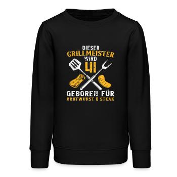 Lustig 41 Geburtstag Griller Grillen Spruch - Teenager Organic Sweatshirt Mini Changer von Stanley/Stella - Schwarz - Vorne - AI Model Teenager Male light (155cm)