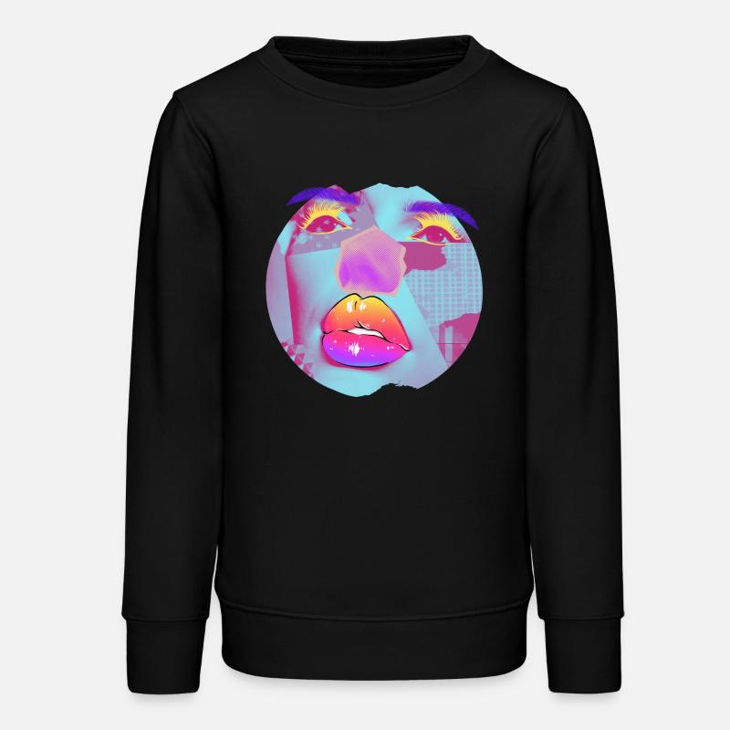 Pop Art bright collage - Teens Organic Sweatshirt by Stanley/Stella - black