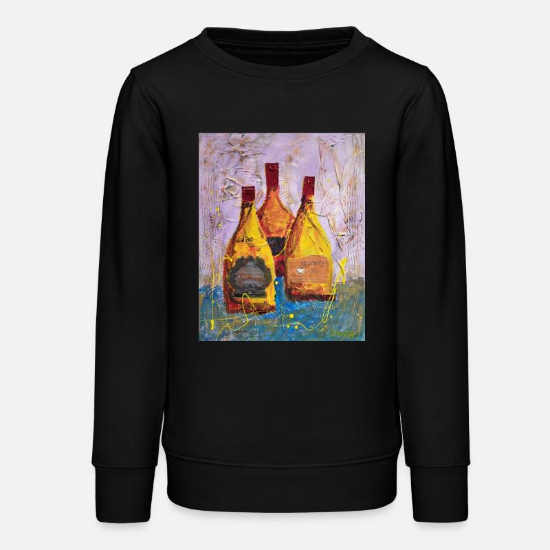 Abstract Wine Labels Round Hill - Teens Organic Sweatshirt by Stanley/Stella - black