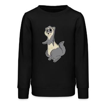 Frettchen Tier Motiv - Teenager Organic Sweatshirt Mini Changer von Stanley/Stella - Schwarz - Vorne - AI Model Teenager Male light (155cm)