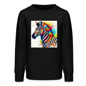 Zebra - Teenager Organic Sweatshirt Mini Changer von Stanley/Stella - Schwarz - Vorne - AI Model Teenager Male light (155cm)