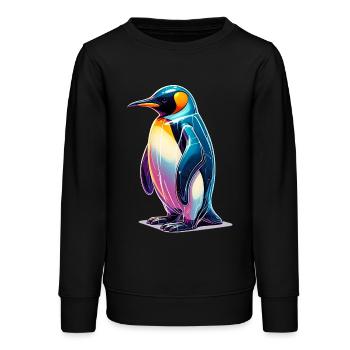 Pinguin - Teenager Organic Sweatshirt Mini Changer von Stanley/Stella - Schwarz - Vorne - AI Model Teenager Male light (155cm)