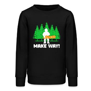 Lumberjack Woodwork Tree Chainsaw Statement - Teens Organic Sweatshirt by Stanley/Stella - black - Front - AI Model Teenager Male light (155cm)