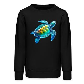 Schildkröte - Teenager Organic Sweatshirt Mini Changer von Stanley/Stella - Schwarz - Vorne - AI Model Teenager Male light (155cm)