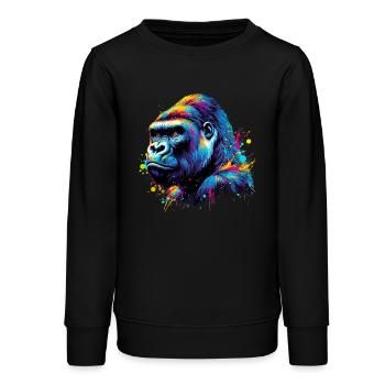 Gorilla - Teens Organic Sweatshirt by Stanley/Stella - black - Front - AI Model Teenager Male light (155cm)