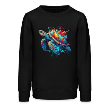 Tortue - Sweat ado bio Stanley/Stella - noir - Devant - AI Model Teenager Male light (155cm)