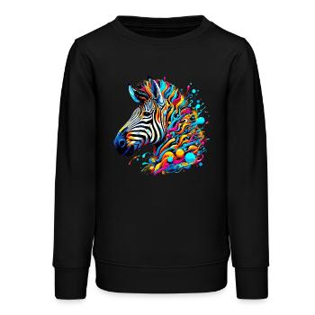 Zebra - Teenager Organic Sweatshirt Mini Changer von Stanley/Stella - Schwarz - Vorne - AI Model Teenager Male light (155cm)