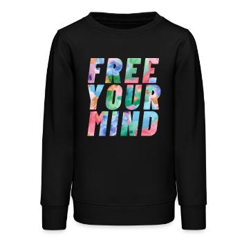 Libérez votre - Sweat ado bio Stanley/Stella - noir - Devant - AI Model Teenager Male light (155cm)