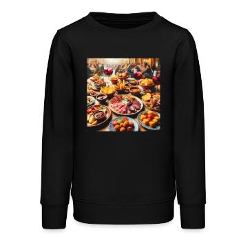 Tapas espagnoles - Sweat ado bio Stanley/Stella - noir - Devant - AI Model Teenager Male light (155cm)
