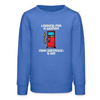 Elektrische Energie Statement Tanken Zapfsäule - Teenager Organic Sweatshirt Mini Changer von Stanley/Stella - carolina Blue - Vorne - AI Model Teenager Male dark (155cm)