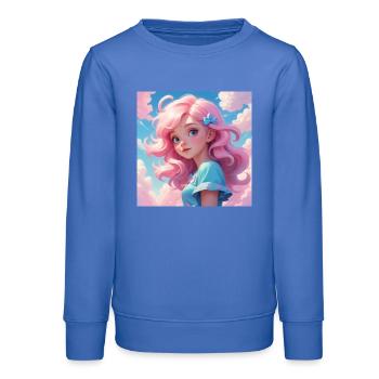 Fille - Sweat ado bio Stanley/Stella - carolina blue - Devant - AI Model Teenager Male dark (155cm)