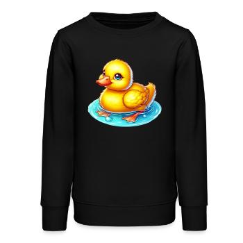 Caneton Canard Canard - Sweat ado bio Stanley/Stella - noir - Devant - AI Model Teenager Male light (155cm)