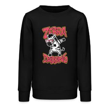 Tamponnage amical de zèbres avec des lunettes - Sweat ado bio Stanley/Stella - noir - Devant - AI Model Teenager Male light (155cm)