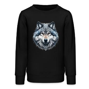 Wolf - Teenager Organic Sweatshirt Mini Changer von Stanley/Stella - Schwarz - Vorne - AI Model Teenager Male light (155cm)