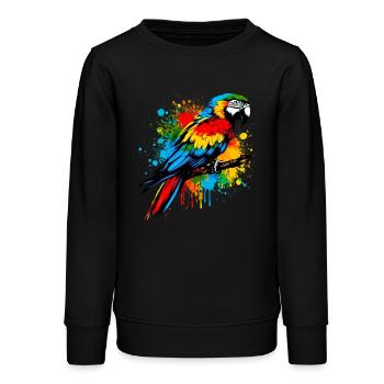Papagei - Teenager Organic Sweatshirt Mini Changer von Stanley/Stella - Schwarz - Vorne - AI Model Teenager Male light (155cm)