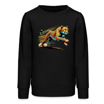 Gepard - Teenager Organic Sweatshirt Mini Changer von Stanley/Stella - Schwarz - Vorne - AI Model Teenager Male light (155cm)