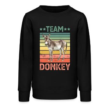 Esel - Teenager Organic Sweatshirt Mini Changer von Stanley/Stella - Schwarz - Vorne - AI Model Teenager Male light (155cm)