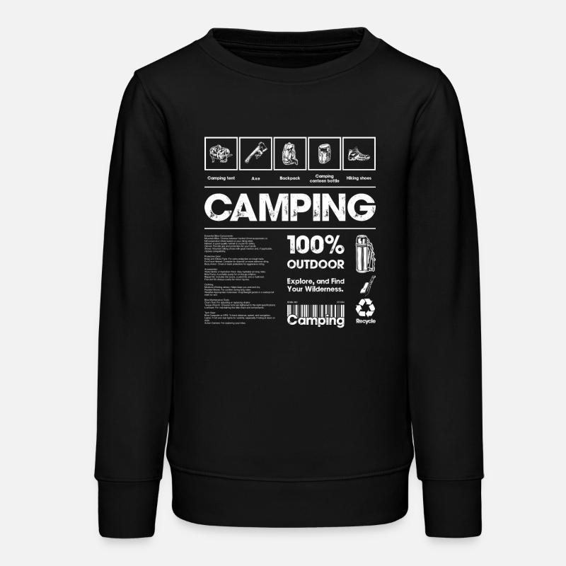 Camping en plein air - Sweat ado bio Stanley/Stella - noir