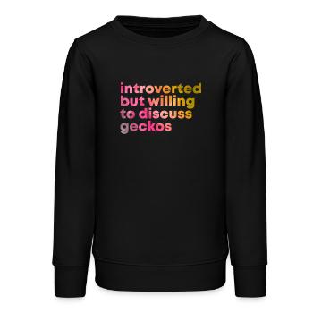 Gecko - Teenager Organic Sweatshirt Mini Changer von Stanley/Stella - Schwarz - Vorne - AI Model Teenager Male light (155cm)