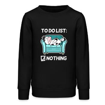 Lustiger Spruch lustige Sprüche - Kuh Motiv - Teenager Organic Sweatshirt Mini Changer von Stanley/Stella - Schwarz - Vorne - AI Model Teenager Male light (155cm)