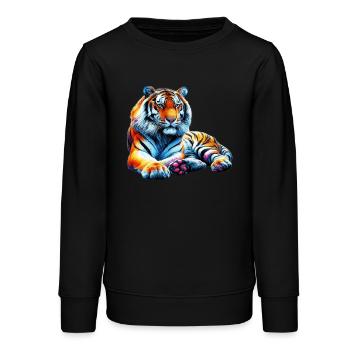 Tiger - Teenager Organic Sweatshirt Mini Changer von Stanley/Stella - Schwarz - Vorne - AI Model Teenager Male light (155cm)