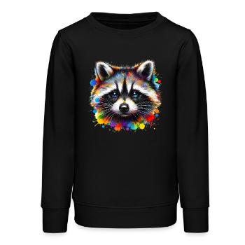 Waschbär - Teenager Organic Sweatshirt Mini Changer von Stanley/Stella - Schwarz - Vorne - AI Model Teenager Male light (155cm)