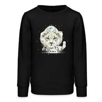 Schneeleopard – Starke Eleganz in der Wildnis - Teenager Organic Sweatshirt Mini Changer von Stanley/Stella - Schwarz - Vorne - AI Model Teenager Male light (155cm)