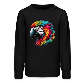 Papagei - Teenager Organic Sweatshirt Mini Changer von Stanley/Stella - Schwarz - Vorne - AI Model Teenager Male light (155cm)