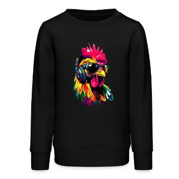 Poulet Poulet Poule Ferme Fermier Poulets mignons - Sweat ado bio Stanley/Stella - noir - Devant - AI Model Teenager Male light (155cm)