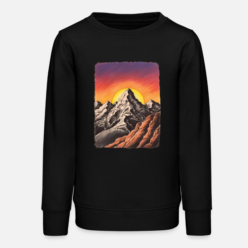 Mountain Sunset - Teens Organic Sweatshirt by Stanley/Stella - black