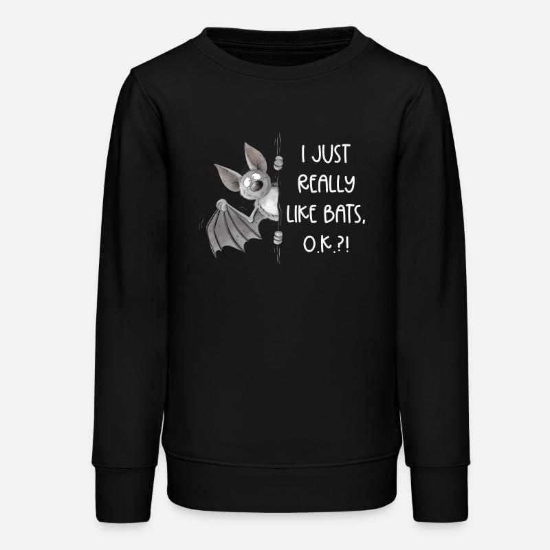 I Just Really Like Bats I Bat Flying Fox - Teens Organic Sweatshirt by Stanley/Stella - black