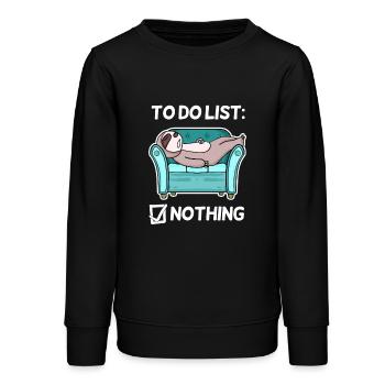 Lustiger Spruch lustige Sprüche - Nichts machen - Teenager Organic Sweatshirt Mini Changer von Stanley/Stella - Schwarz - Vorne - AI Model Teenager Male light (155cm)
