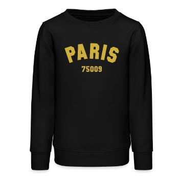 9e arrondissement de PARIS - Sweat ado bio Stanley/Stella - noir - Devant - AI Model Teenager Male light (155cm)