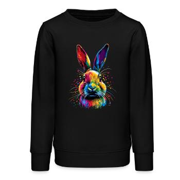 Hase Kaninchen Liebhaber Feldhase Bunny Süße Hasen - Teenager Organic Sweatshirt Mini Changer von Stanley/Stella - Schwarz - Vorne - AI Model Teenager Male light (155cm)