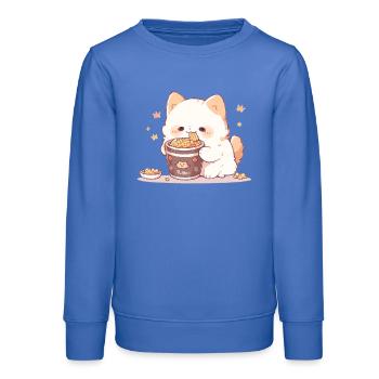 Spaghetti-Katzen - Katze hat Spaß mit der Vergangenheit - Teenager Organic Sweatshirt Mini Changer von Stanley/Stella - carolina Blue - Vorne - AI Model Teenager Male dark (155cm)