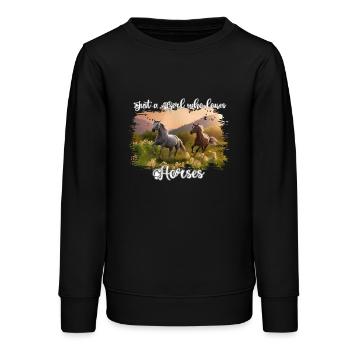 Liebende Pferdeliebe Illustration - Teenager Organic Sweatshirt Mini Changer von Stanley/Stella - Schwarz - Vorne - AI Model Teenager Male light (155cm)