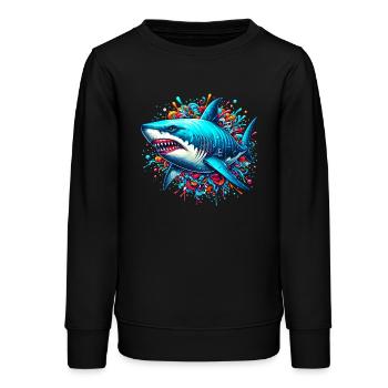 Requin - Sweat ado bio Stanley/Stella - noir - Devant - AI Model Teenager Male light (155cm)