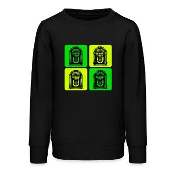 Retro Jukebox Style - Teenager Organic Sweatshirt Mini Changer von Stanley/Stella - Schwarz - Vorne - AI Model Teenager Male light (155cm)
