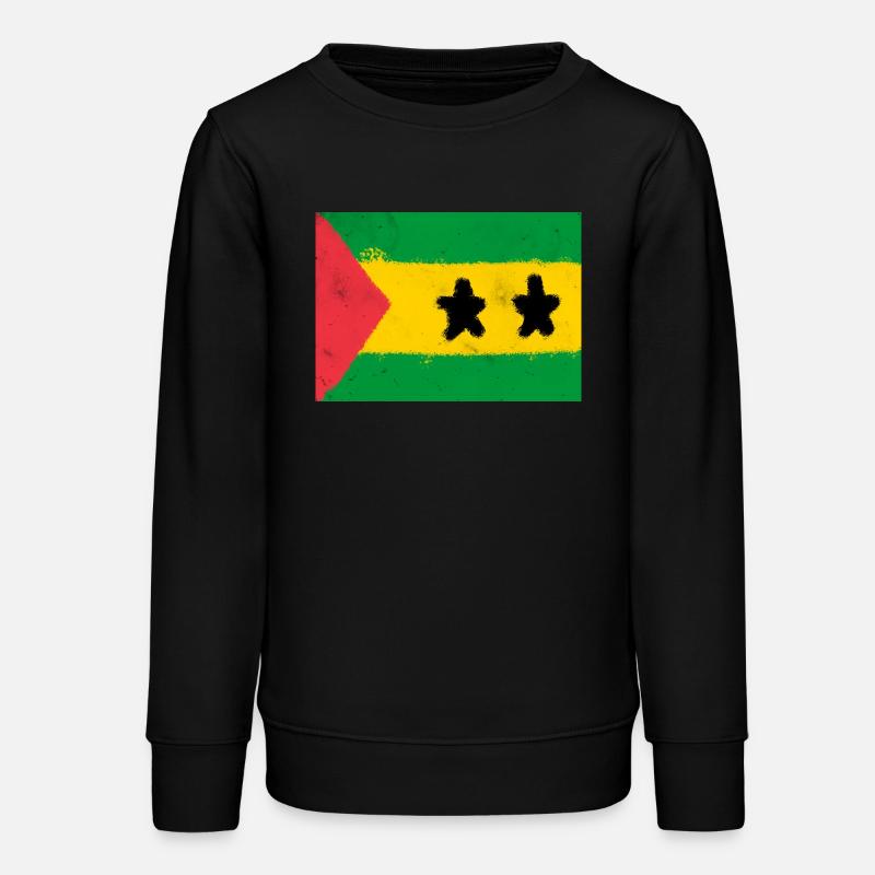 Drapeau de São Tomé-et-Príncipe - Sweat ado bio Stanley/Stella - noir