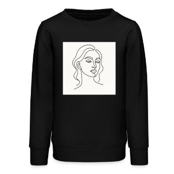 Die gezeichnete Lady - Teenager Organic Sweatshirt Mini Changer von Stanley/Stella - Schwarz - Vorne - AI Model Teenager Male light (155cm)