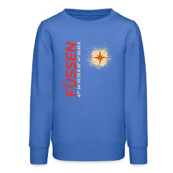 Füssen - Teenager Organic Sweatshirt Mini Changer von Stanley/Stella - carolina Blue - Vorne - AI Model Teenager Male dark (155cm)